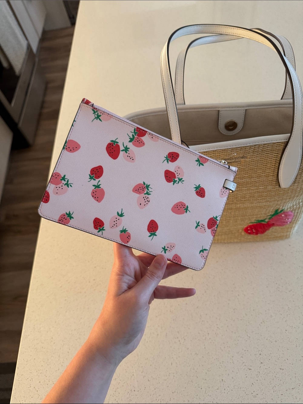 Kate Spade Strawberry Raffia Tote - Picture 11 of 11